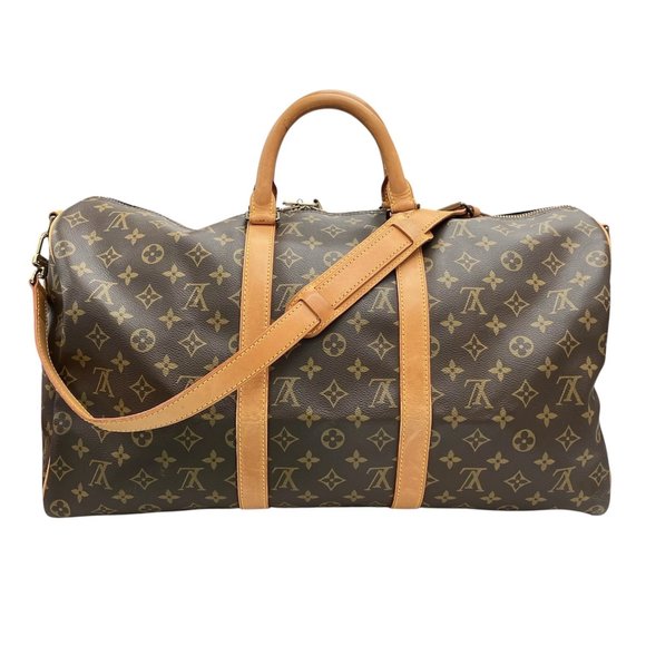 LOUIS VUITTON Brown Monogram Keepall Bandouliere 50 Boston Bag - Picture 1 of 14